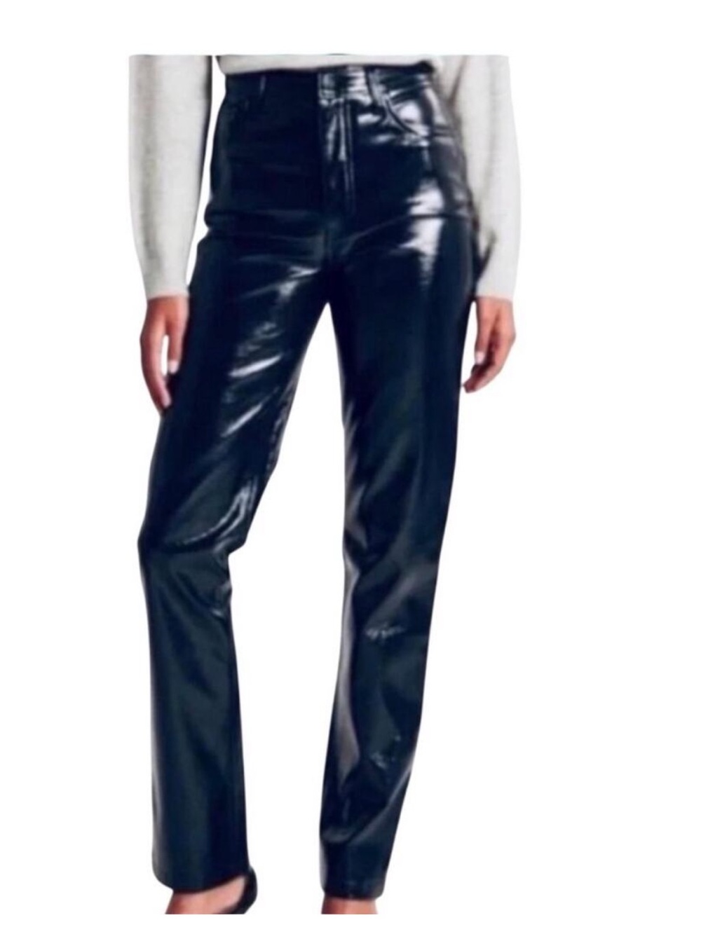 Abercrombie & Fitch Patent Leather 90s Straight Curve Love Pants